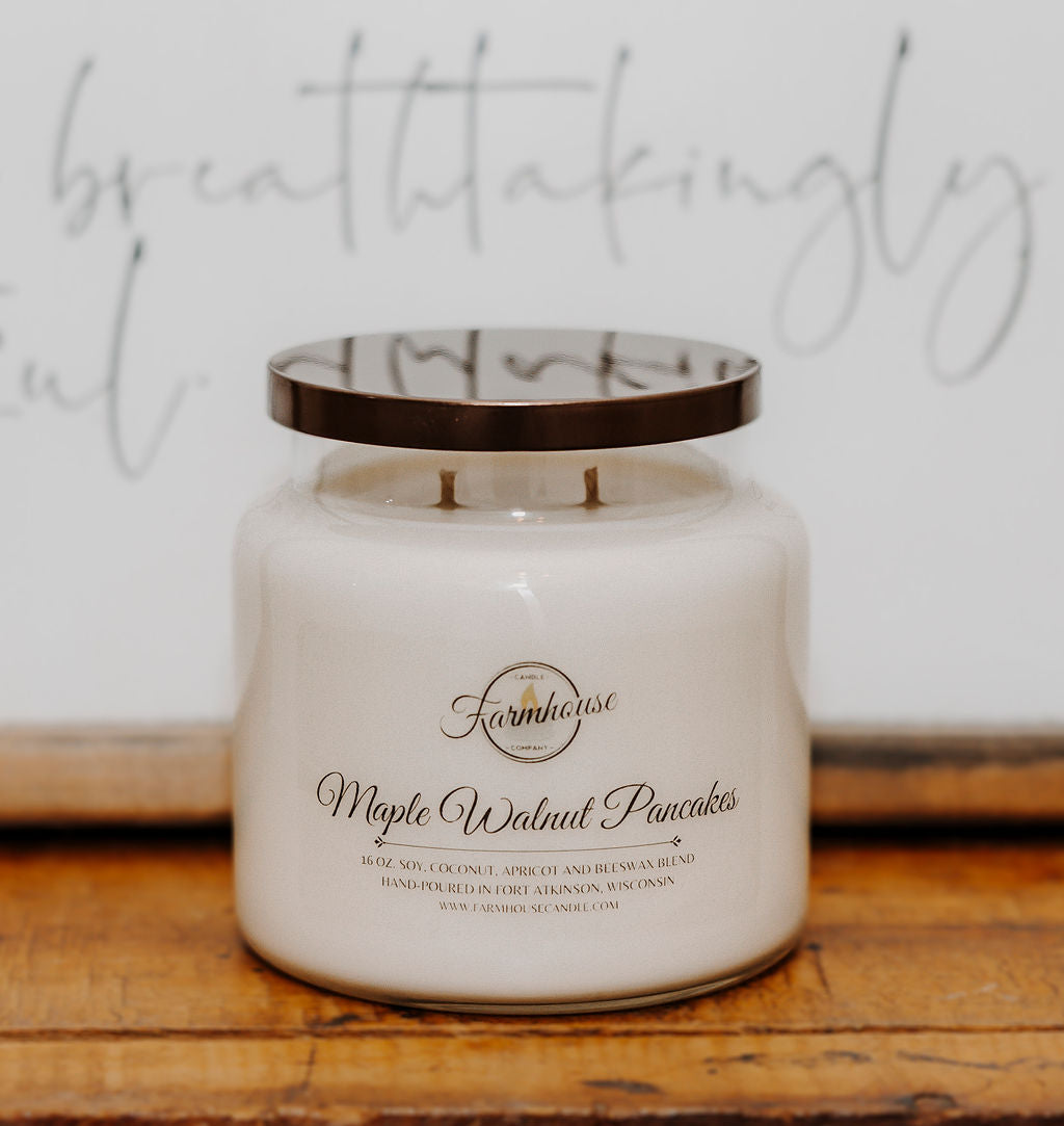 16 oz. Maple Walnut Pancakes Candle - Farmhouse Candle Co